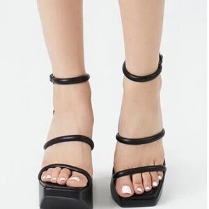Strappy Caged Wedge Heels